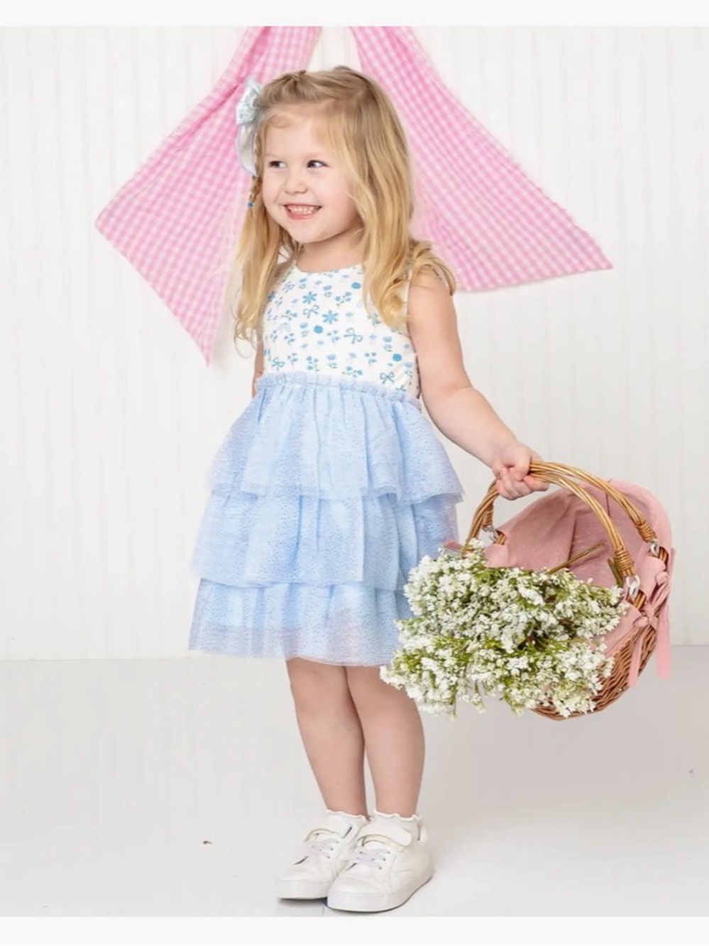 NWT Sweet Wink Sky Floral Tank Tutu Dress Size 6 Blue
